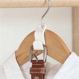 10-pack White Clothes Hangers with Connecting Hook, Organizer - Side View