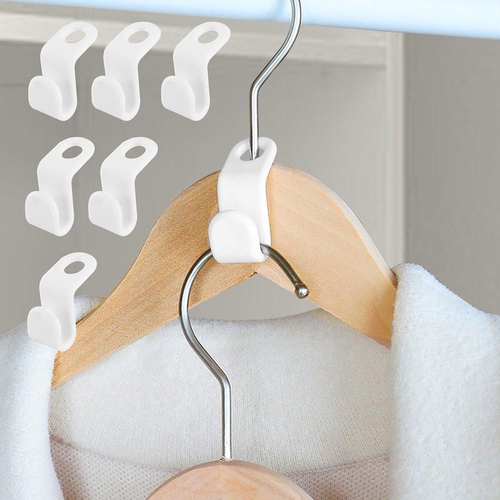 10-pack White Clothes Hangers with Connecting Hook, Organizer