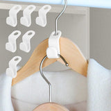 10-pack White Clothes Hangers with Connecting Hook, Organizer - Top-Down View