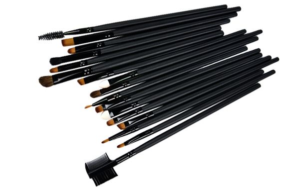 32pcs Professional Makeup Brushes, Genuine Goat Hair, Leather Case, Black