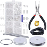 DIY Jewelry Making Kit with Pliers, Wire, Rings, Silver