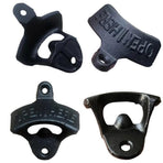 Wall mounted bottle opener, Vintage Open Here design, Black