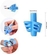3pcs Pencil Holder for Kids, Multicolor Writing Aid Grip Trainer Pen Holder - Rear View