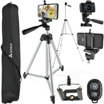 Phone Tripod Black, Mobile Camera Stand & Selfie Stick with Adjustable Height