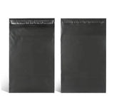 100pcs Black Mail Bags, 20 x 30cm - Side View