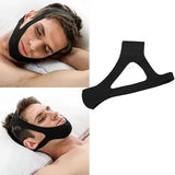 Adjustable Anti Snoring Chin Strap, Black, Stop Snoring Belt - Close-Up Angle