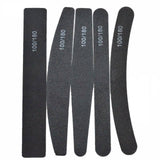 5pcs double-sided nail files 100/180 grit, black