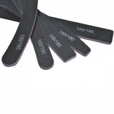 5pcs double-sided nail files 100/180 grit, black - Front View