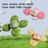 3-pack Baby Spinning Toy with Suction Cup, Green Yellow Pink, Educational Toys