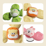 3-pack Baby Spinning Toy with Suction Cup, Green Yellow Pink, Educational Toys - Side View
