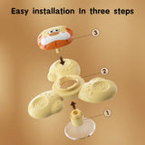3-pack Baby Spinning Toy with Suction Cup, Green Yellow Pink, Educational Toys