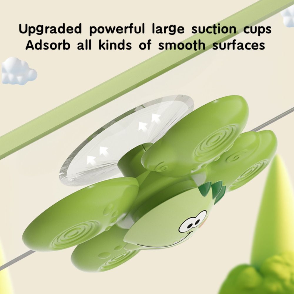 3-pack Baby Spinning Toy with Suction Cup, Green Yellow Pink, Educational Toys