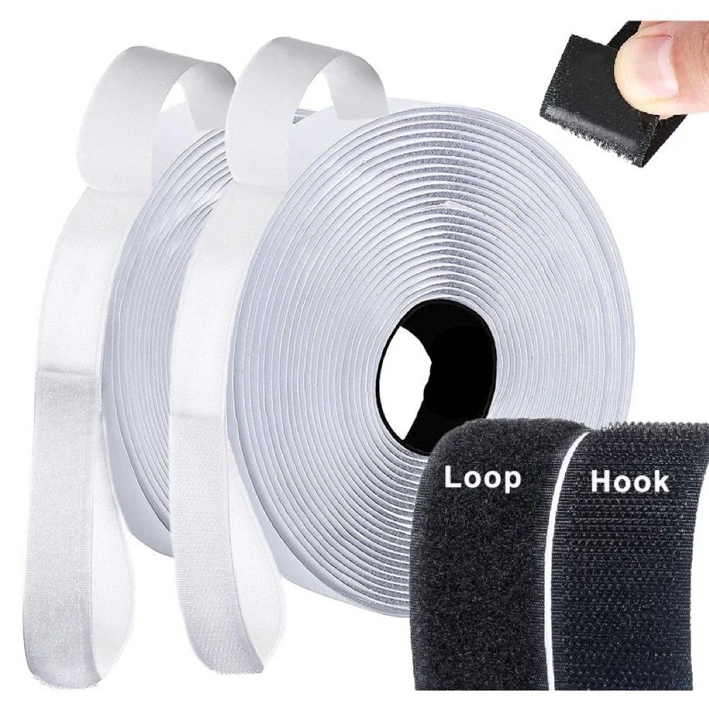 White Velcro Self-Adhesive Tape 2cm x 50m