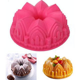 Silicone baking mold for sugar cookies, pink castle tower, 1 piece