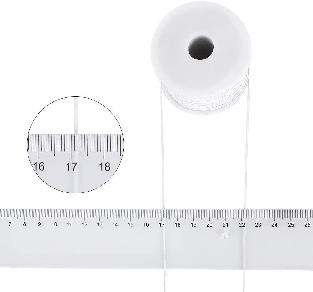 Black Nylon-Coated Elastic Thread Roll, 50 meters, 0.6mm