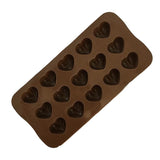 15 Hearts Ice Chocolate Jelly Mold for Pralines, Brown