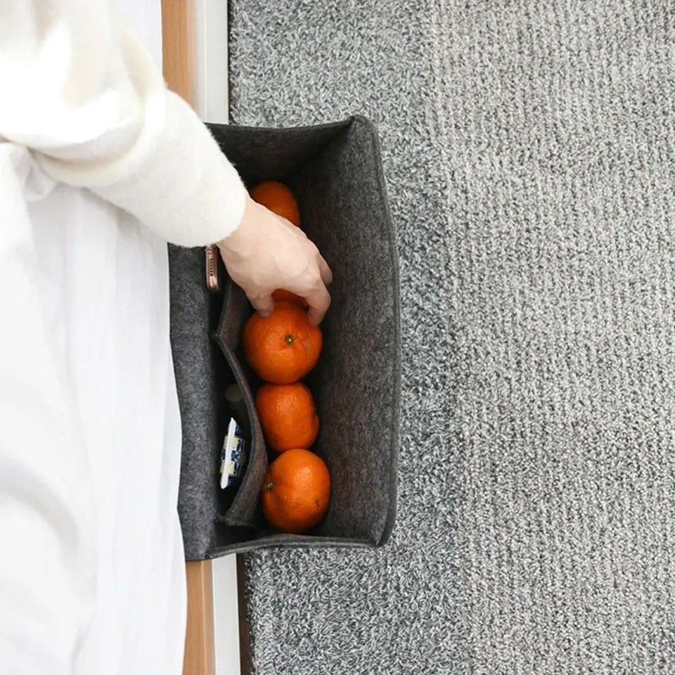 Felt Storage Bag Pouch Bed, Dark Grey