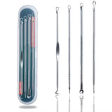 4-pack Blackhead Remover Tool, Silver - Front View