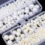 800pcs Acrylic Beads for Jewelry Making, DIY Imitation Pearls White