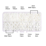 800pcs Acrylic Beads for Jewelry Making, DIY Imitation Pearls White - 45-Degree Angle