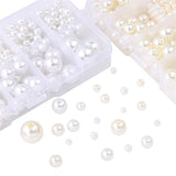800pcs Acrylic Beads for Jewelry Making, DIY Imitation Pearls, Cream - Top-Down View