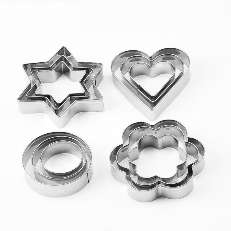 12pcs Baking Molds Cookie Cutters Gingerbread Molds, Silver