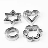 12pcs Baking Molds Cookie Cutters Gingerbread Molds, Silver - Side View