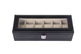 6 Watch Box Luxury Storage Case, Black, compatible with Urbox