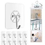 10-pack Self Adhesive Hooks, Towel Hangers Transparent