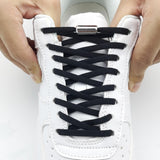 Black No-Tie Elastic Shoelaces, one size, 1 pair - Top-Down View