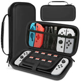 Nintendo Switch Storage Case Hard Organizer, Black - Front View