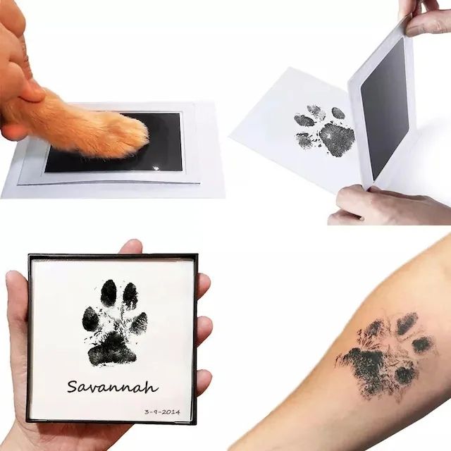 Handprint Kit Paw Print Memory Keepsake Black