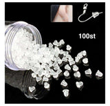 100pcs Earring Backs, Nickel-Free Latex Transparent