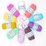 10-pack Cotton Knitting Crochet Yarn, 49m per roll, MultiColor