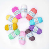 10-pack Cotton Knitting Crochet Yarn, 49m per roll, MultiColor