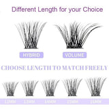 40p Individual False Eyelashes Natural Look Volume Lash, Black - Side View