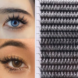 40p Individual False Eyelashes Natural Look Volume Lash, Black - Top-Down View