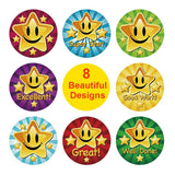 500pcs Star Cartoon Stickers, MultiColor - Front View