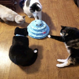 Cat Toy Activation Ball Tower for Cats, Blue - Top-Down View