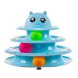 Cat Toy Activation Ball Tower for Cats, Blue - 45-Degree Angle