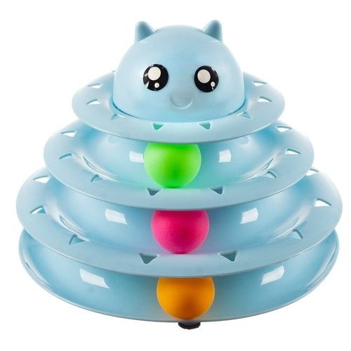 Cat Toy Activation Ball Tower for Cats, Blue