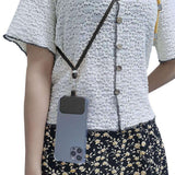 Nylon Phone Lanyard Rope for Universal Crossbody Mobile Phones, Black - Side View