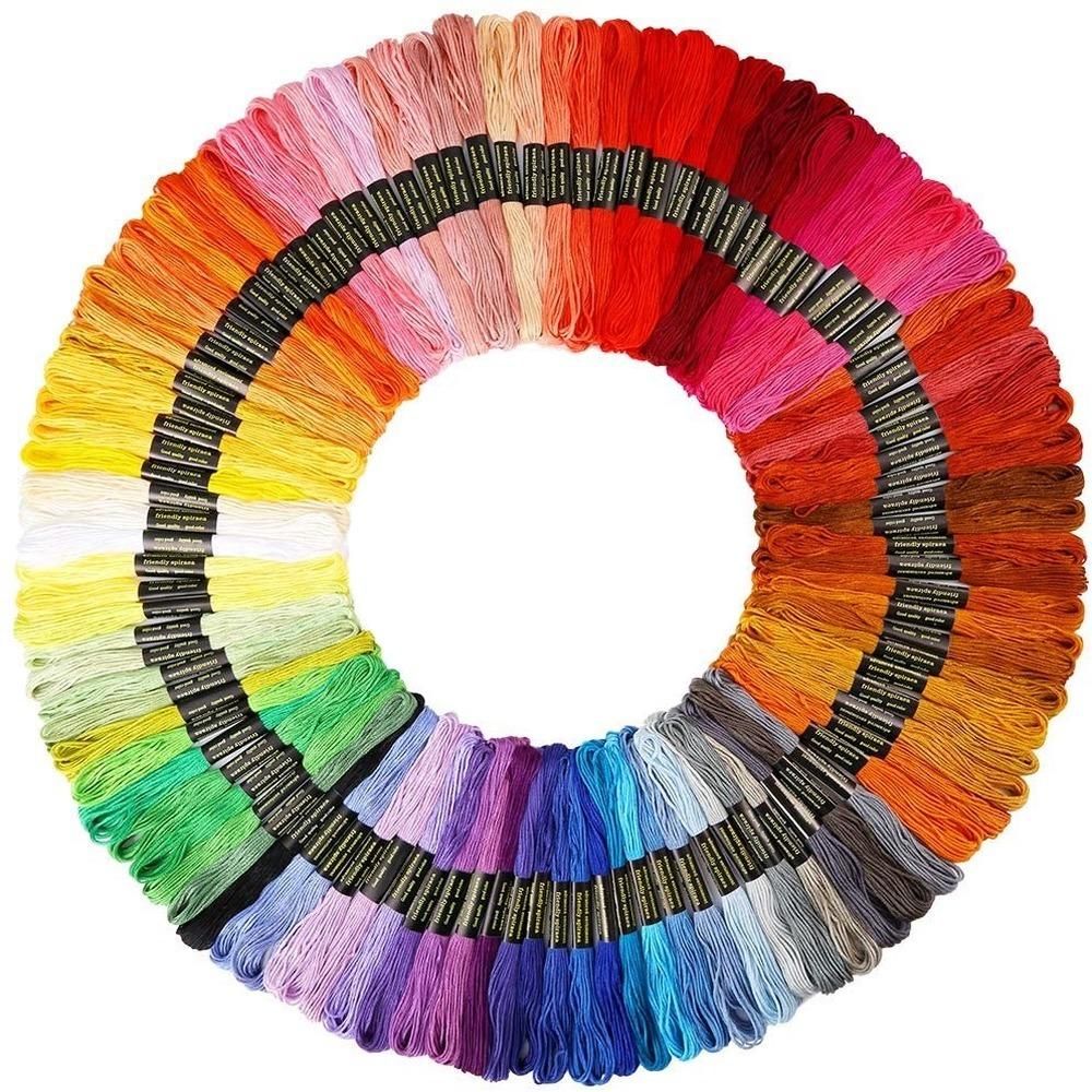 100pcs MultiColor Embroidery Thread Mouline Thread for Dolls