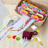 100pcs MultiColor Embroidery Thread Mouline Thread for Dolls - Top-Down View