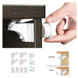 4pcs Child Lock Magnetic Drawer Lock, White