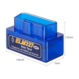 ELM327 Mini OBD2 Bluetooth Car Diagnostics Code Reader, Blue