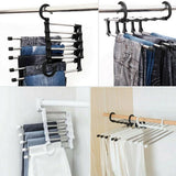 5-Pants Hanger Organizer with Connection Hook, White - Front View