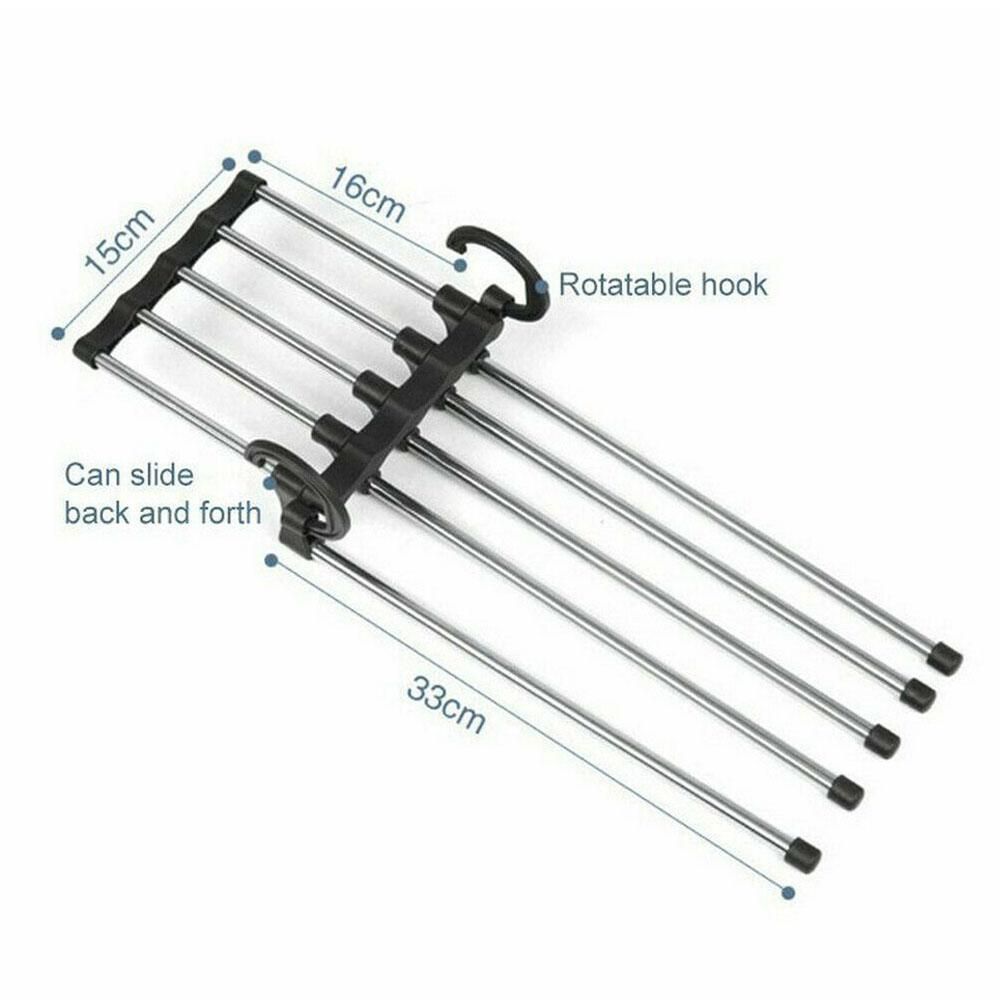 5-Pants Hanger Organizer with Connection Hook, White