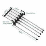 5-Pants Hanger Organizer with Connection Hook, White - 45-Degree Angle