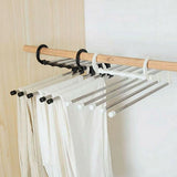 5 Clothes Hangers for Pants with Connection Hook, Black